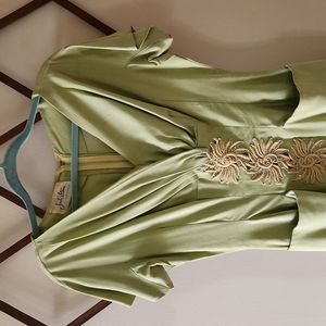 Vintage 40s or 50s Jack Stern tailored wiggle dress sage green small